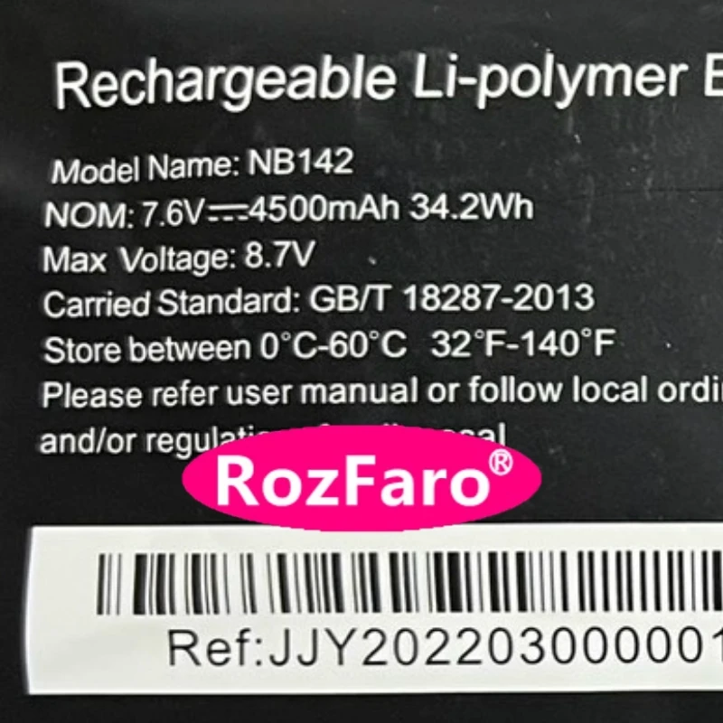 RozFaro NB142 7.6V 38Wh 5000mAh Laptop Substitute Battery For PASOUL NC14J 14インチワイド Notebook