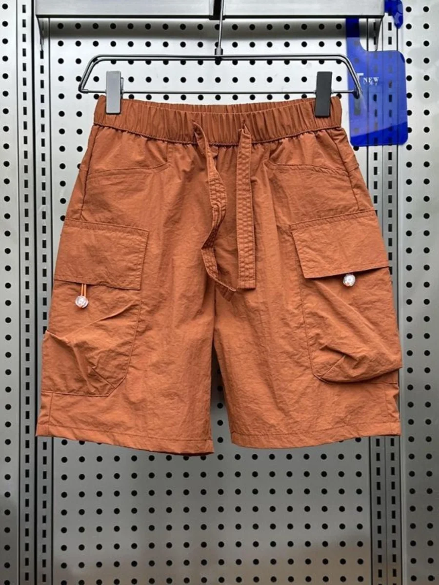 

Men's Summer Thin Workwear orts Qui Dry Breathable Straight Leg Five-Quarter Pants Trendy Outdoor Beachwear Casual Trousers