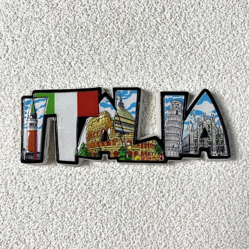 Lembranças de viagem do mundo italiano, cozinha humanística 3D e decorações de casa, adesivos de geladeira para presente de viagem