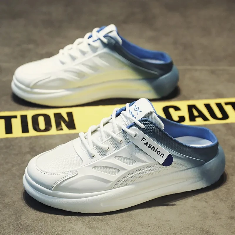 Summer Mixed Color Breathable Men's Half Slippers Comfortable Fashion Casual Shoes Outdoor Non-slip Wear-resistant Male Slippers