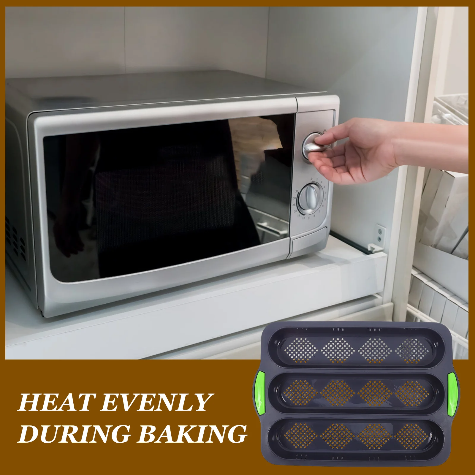 

French Bread Mold Silicone Non Stick 3 Wave Baking Tray Loaf Pan for Bread Baking Supplies Bakeware Supplies French Toast