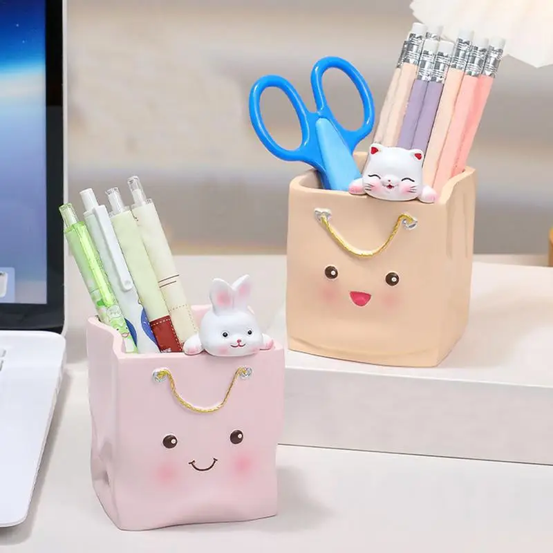 Cute Pencil Holder Cup Cartoon Animal Pen Storage Cup for Desk Learning and Working Stationery Container for Students