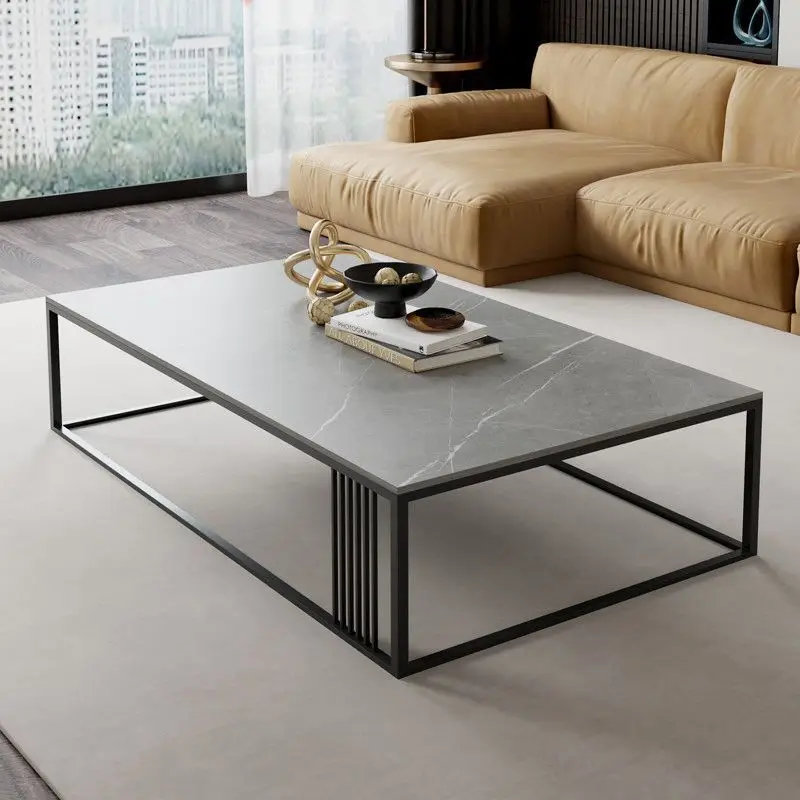 Modern Nordic slate coffee table, light luxury, simple small apartment, living room coffee table, square Italian minimalist offi