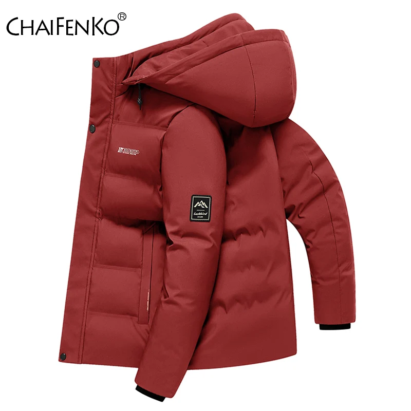 Winter Keep Warm Thickening Solid Coat Outdoors Fashion Removable Hat Jacket New Fashion Casual Comfort Windproof Men Parka