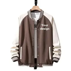 Men's Spring And Autumn Baseball Suit Customized Name Printed Logo Outdoor Sports Jacket Casual Oversized Coat