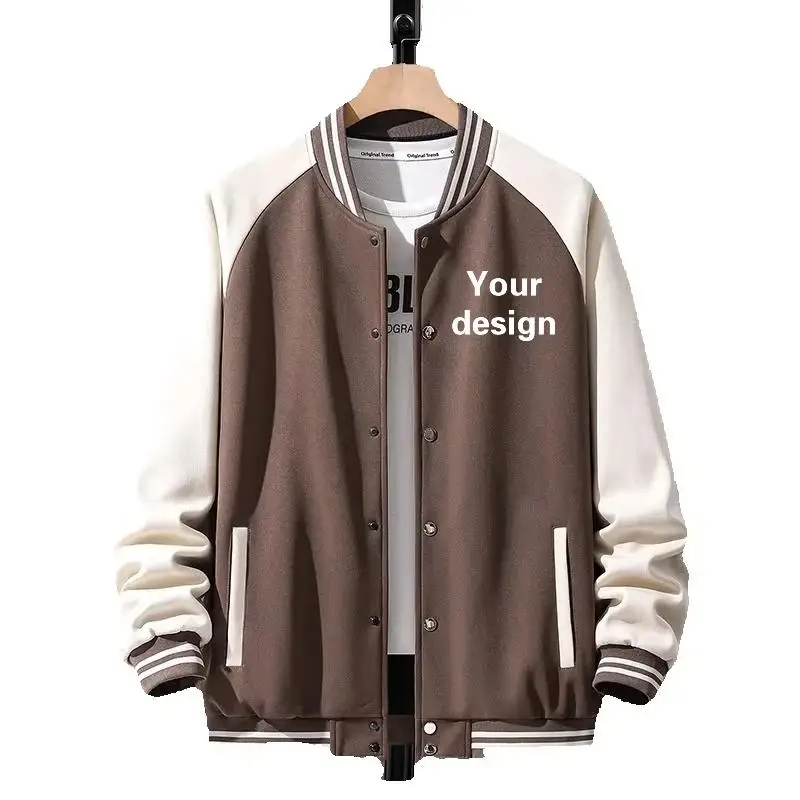 Men's Spring And Autumn Baseball Suit Customized Name Printed Logo Outdoor Sports Jacket Casual Oversized Coat