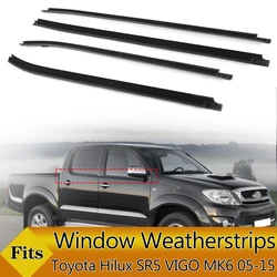 4PCS Car Outer Windows Rubber Weatherstrip For Toyota Hilux SR5 VIGO MK6 2005-2014 Waterproof Door Sealing Window Belt Strip