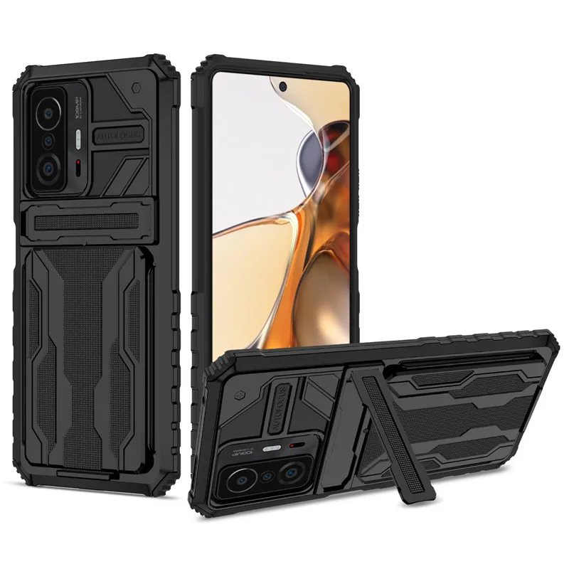 For Xiaomi Mi 11T 11 T Pro 5G Case Shockproof Rugged Armor Kickstand Cover For Mi 11T Pro Mi11T Pro With Card Slot Phone Coque