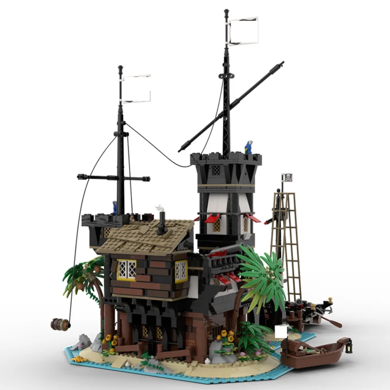 Pirate in the Bay of Swordfish Moc Building Bricks Pirate Fortress Model Technology Modular Blocks Gifts Toys DIY Sets Assembly