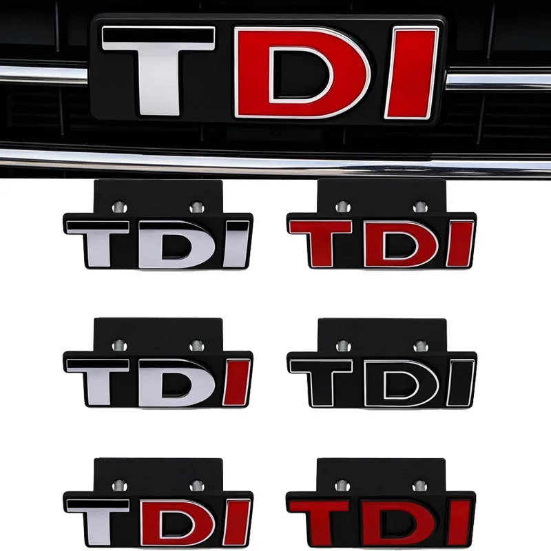 3D Metal TDI Car Grille Emblem Auto Exterior Decoration Accessory for Volkswagen VW Golf Passat Touareg