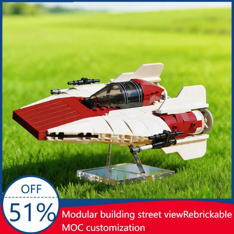 

300 Pcs MOC Small Starfighter Model Display DIY Customize Building Block Technology Assembly Creative Type Toy Kid Birthday Gift