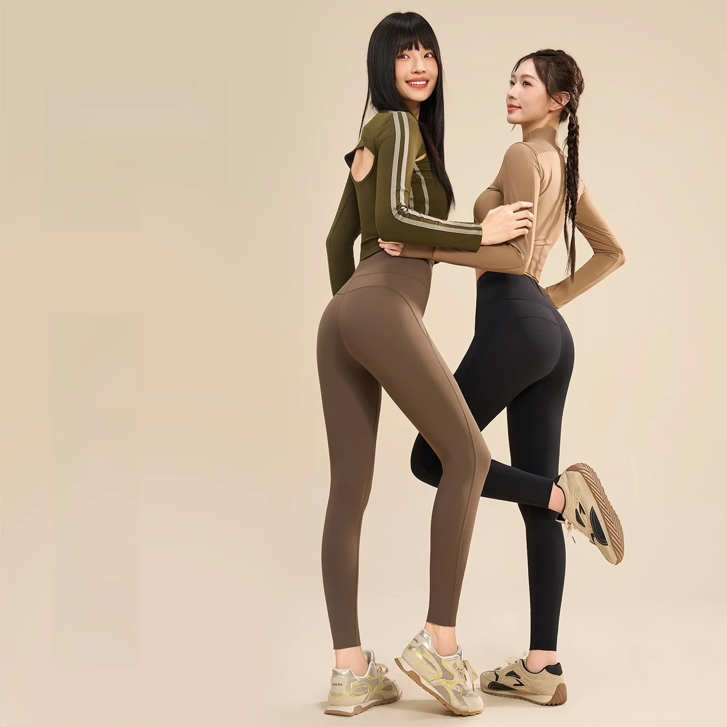 ارتفاع الخصر رقيقة Fce اليوغا السراويل النسائية Fitn arkskin السراويل التخسيس ملابس خارجية قاعدة طبقة السراويل السراويل الطويلة