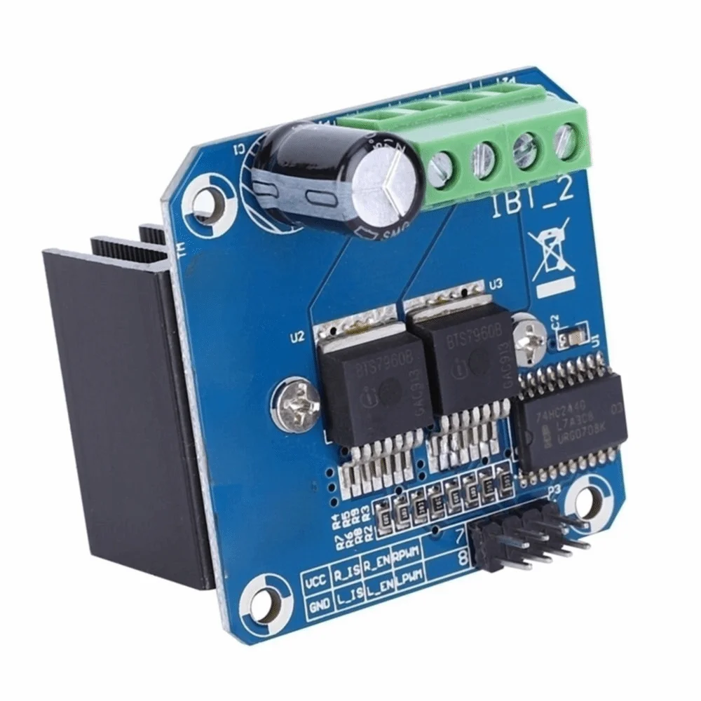 BTS7960 Motor Drive Module 43 A Dual H-bridge High Power Motor Drive Module High Power 5.5V to 27V BTS7960 43A Electric Vehicles