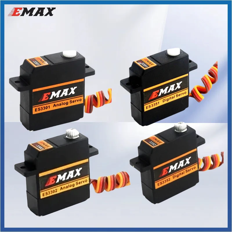 

EMAX ES3301 ES3351 ES3302 ES3352 9mm 4.8-6V Analog / Digital Servo Metal Gear For RC Glider Rc Airplane RC Drone