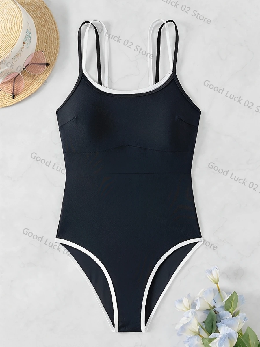 2025 เซ็กซี่ Strappy ชุดว่ายน้ํา One Piece ชุดว่ายน้ําสีดําหญิง Bathers ชุดว่ายน้ําว่ายน้ําชุดว่ายน้ํา Beachwear