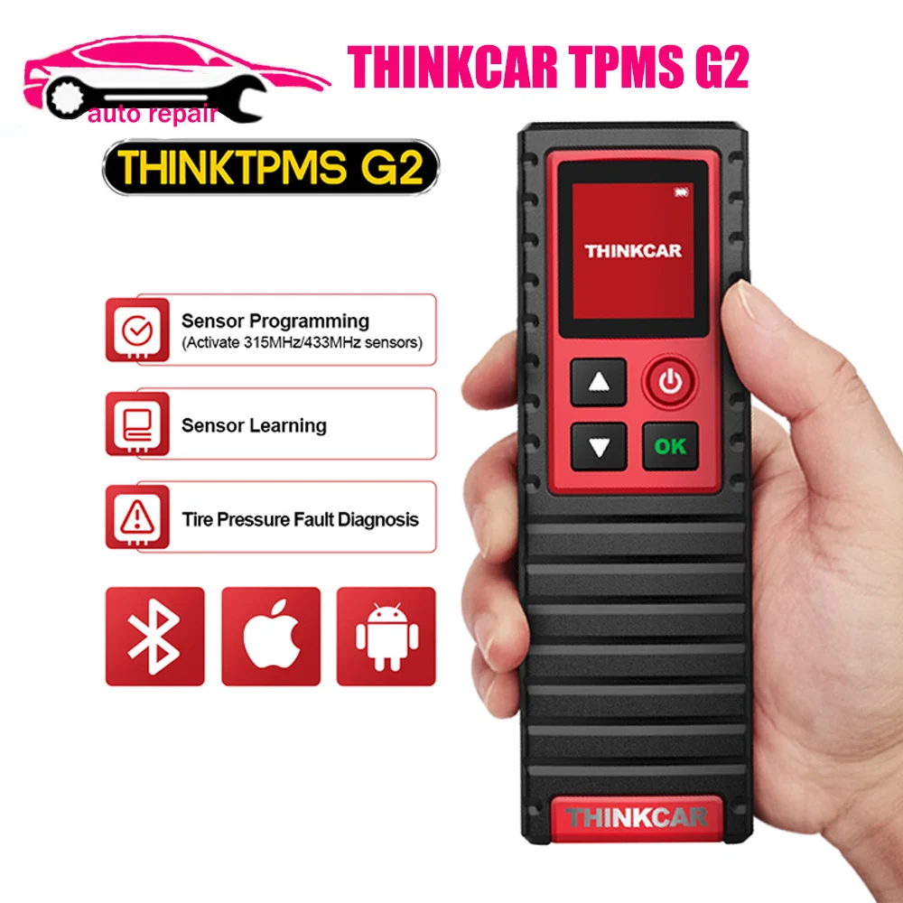 

THINKTPMS G2 TPMS Universal Car Tire Pressure Inspection Tool 315MHz 433MHz Car Tire Pressure Diagnosis Tool Sensor Programming