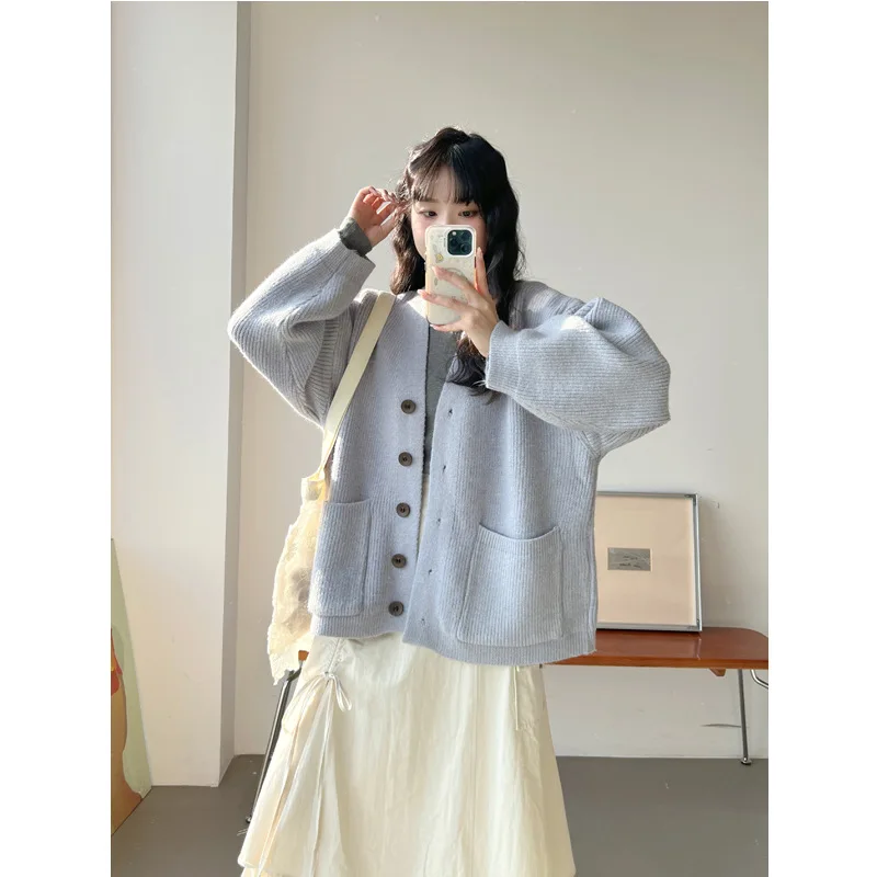 

Cardigan Sweater Coat korean popular women's clothes Knitwear Woman clothes winter 2025 Short Loose Thick cozy tops