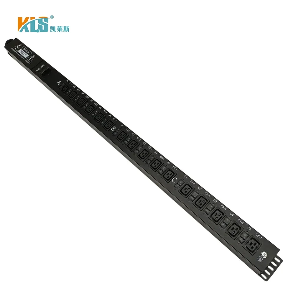 KLS High-power C19 socket PDU 3phase 415V 63A 45KW circuit breaker output branch protection