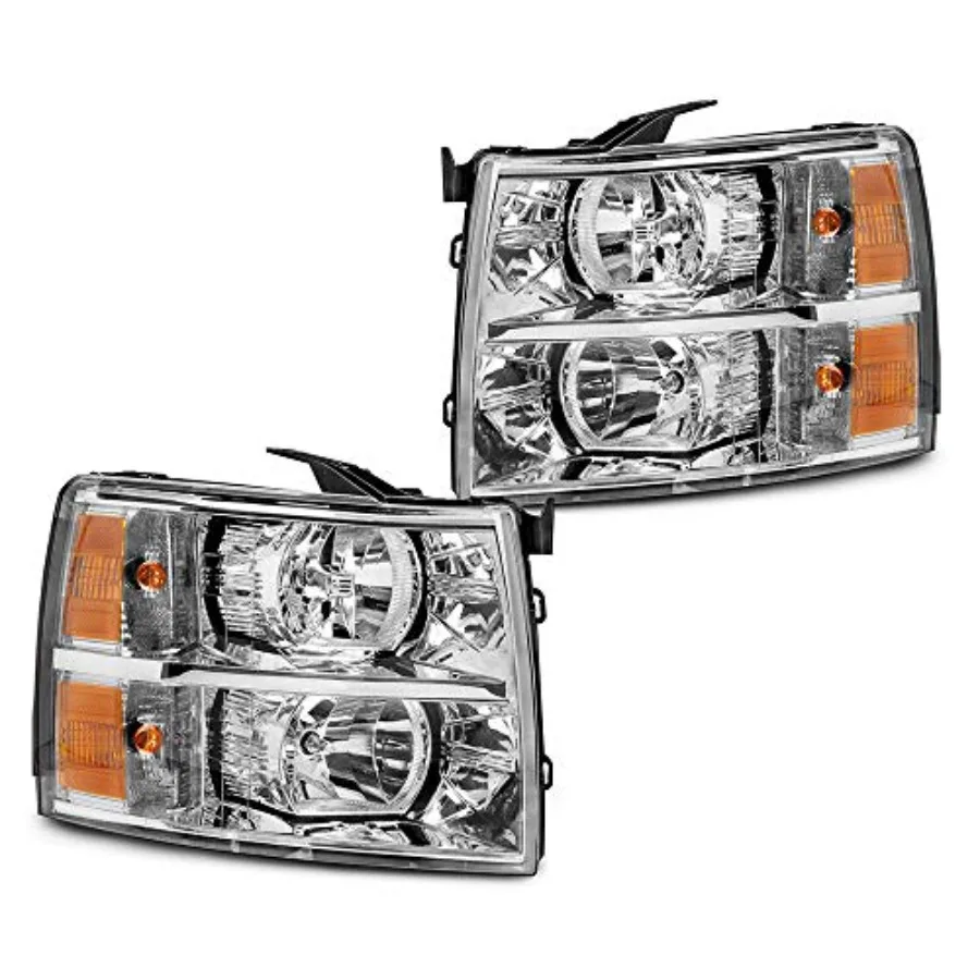 

OE Fitment Replacement Headlights Assemblies Compatible with 2007-2014 Silverado [ GM2502280 GM2503280 25962804 25962805 ] Left