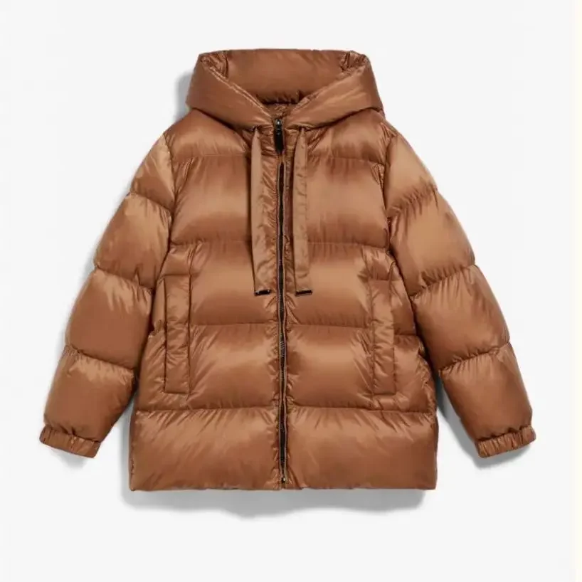 Winter New Women's Down Jacket Looks Beach Skirt Hooded White Duck Down Factory Direct Sales Jacket