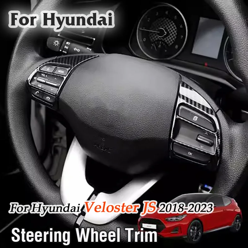 

For Hyundai Veloster JS 2018 2019 2022 2023 Steering Wheel Control Trim Frame protective cover Frame Bezel Sticker Accessories