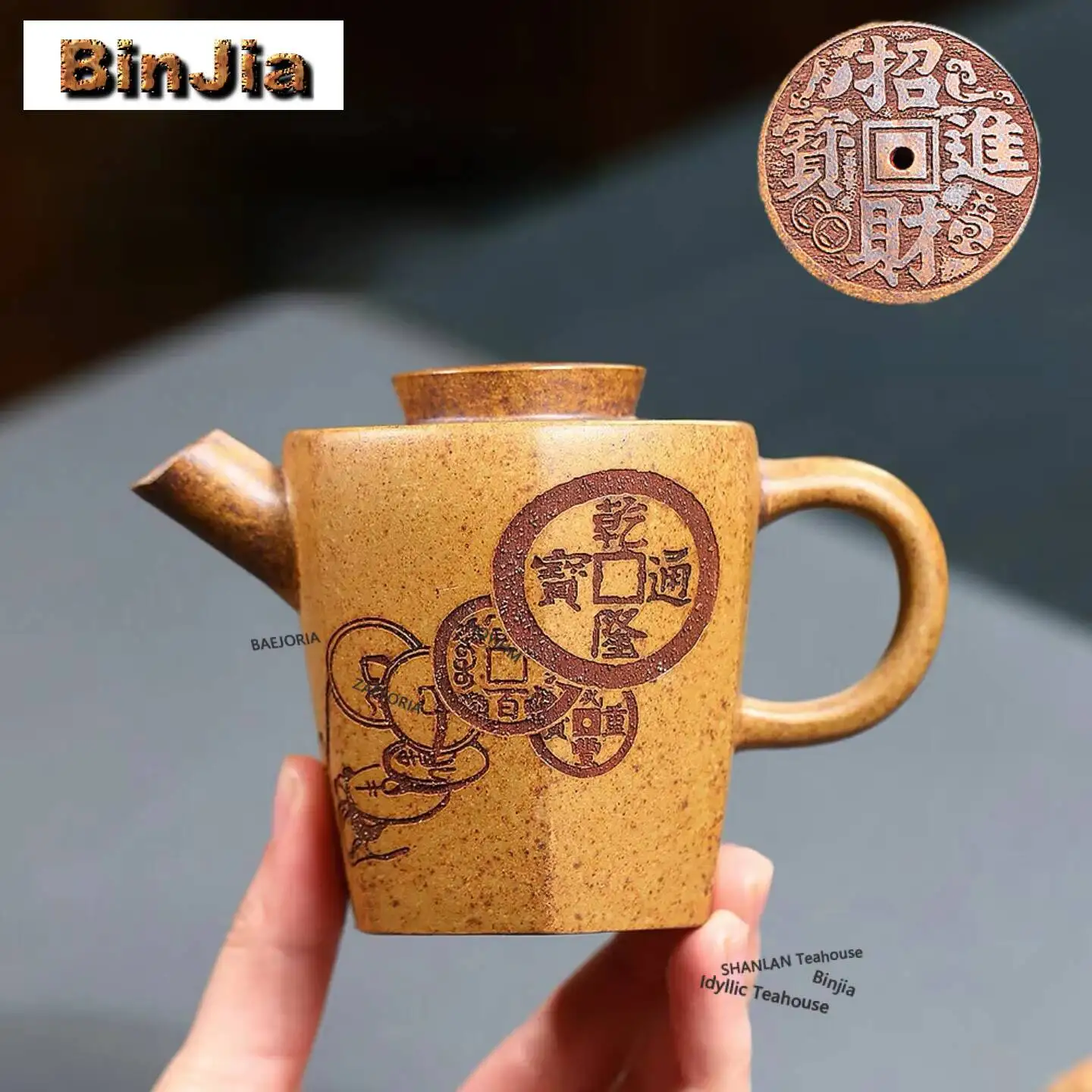 160ml Creative Yixing Purple Clay Teapots Handmade Giant Ship Pot Raw Ore The Keel Gold Sand Mud Kettle Zisha Tea Set Services