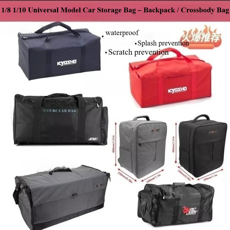 

Universal RC Model Car Carry Bag for 1/10 1/8 Scale, Waterproof Handheld Storage Case Fits TRX4 SCX10, Drift & Crawler Vehicles