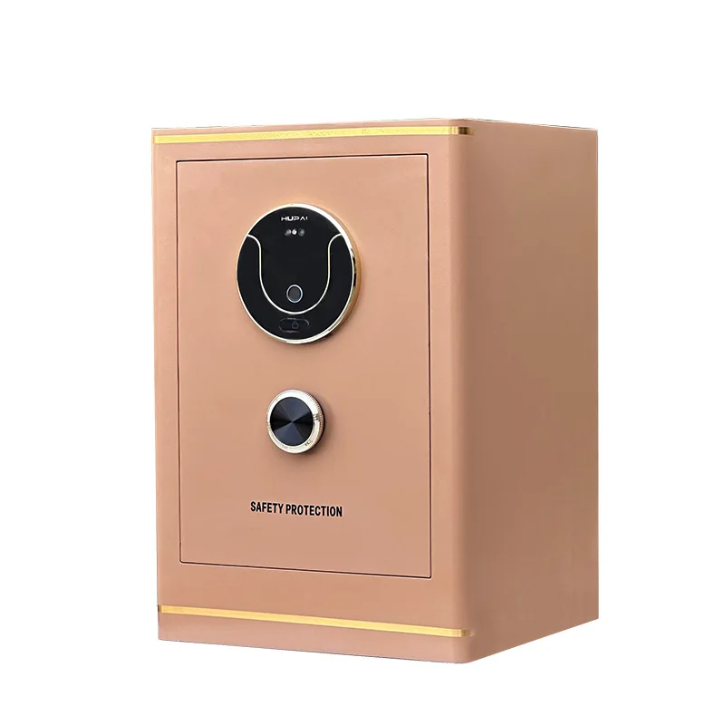 YJQ All Steel Smart Fingerprint Safe Leather Wrap Jewelry Home Safe