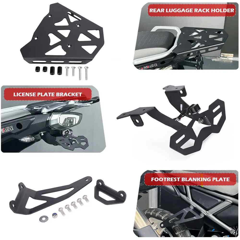 For CFMOTO 450MT MT450 2024-2026 License Plate Bracket Headlight Guard Axle Wheel Crash Sliders Handguard Motorcycle Accessories