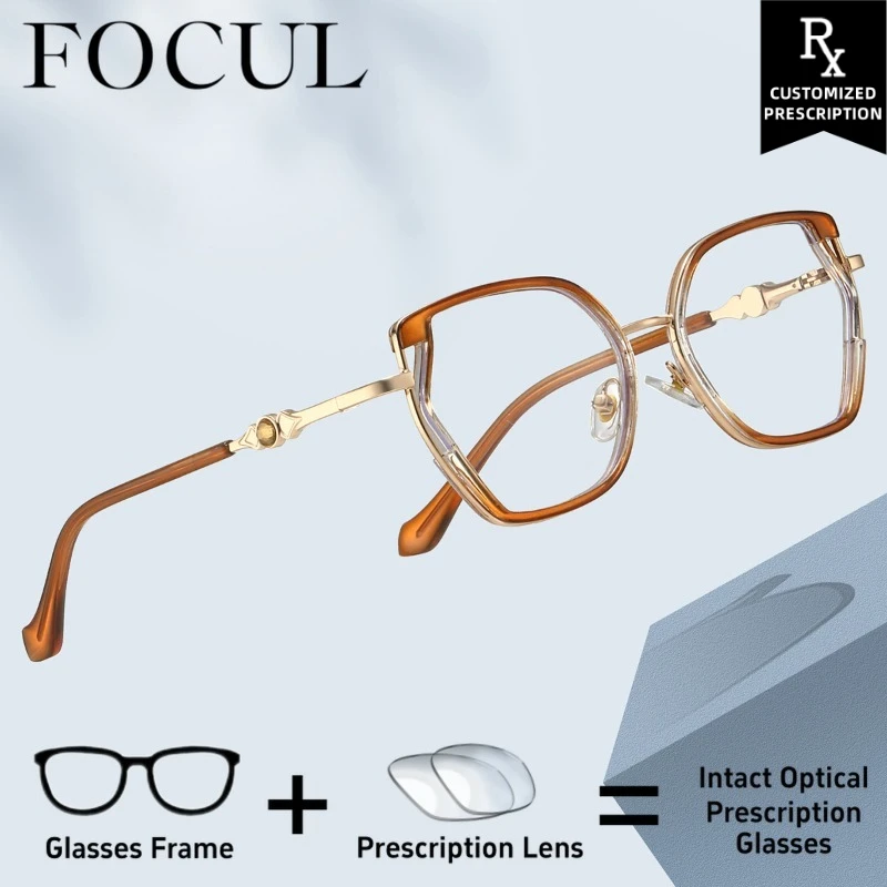 

FOCUL Colorful Anti Blue Ray Eyeglasses Progressive Photochromic Myopia Glasses Custom Prescription Optical Photochromic Glasses
