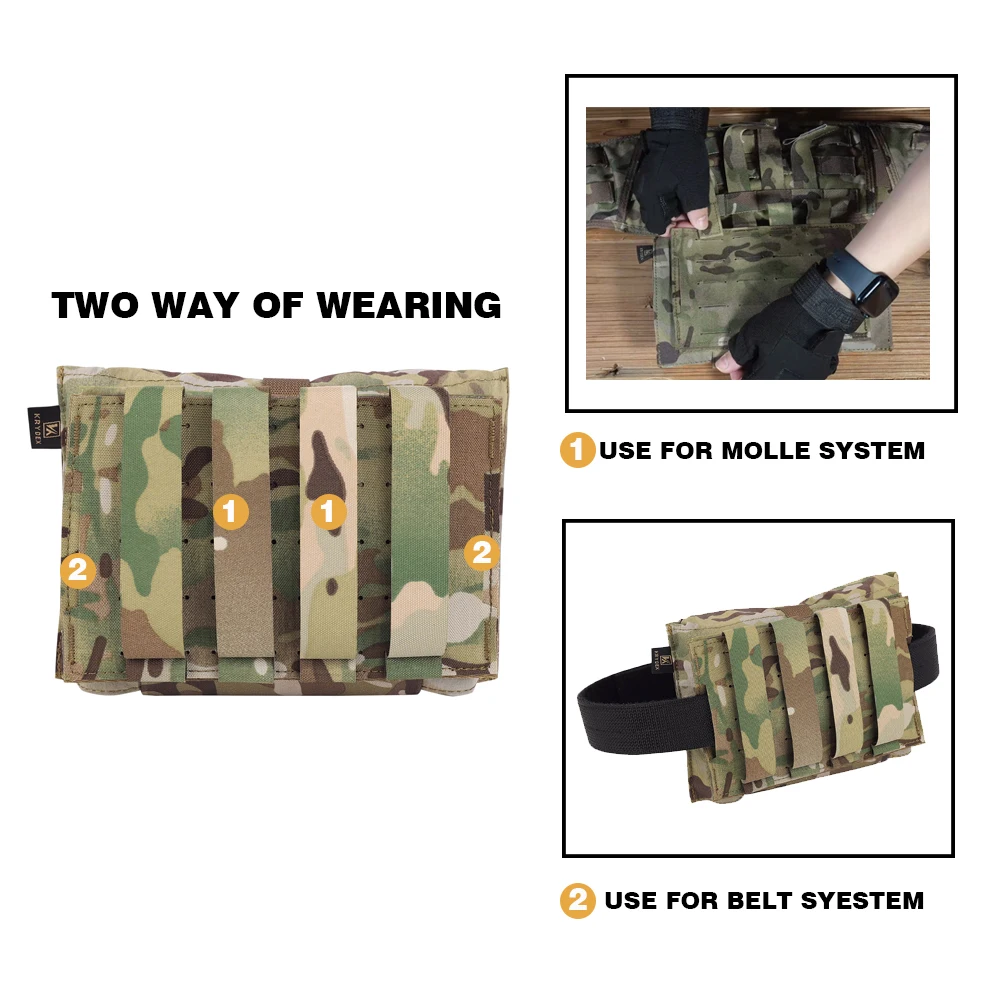 KRYDEX Tactical Stretch Blow Out Medical Pouch Rip Away EMT Pouch MOLLE & Belt IFAK Pouch 5.5