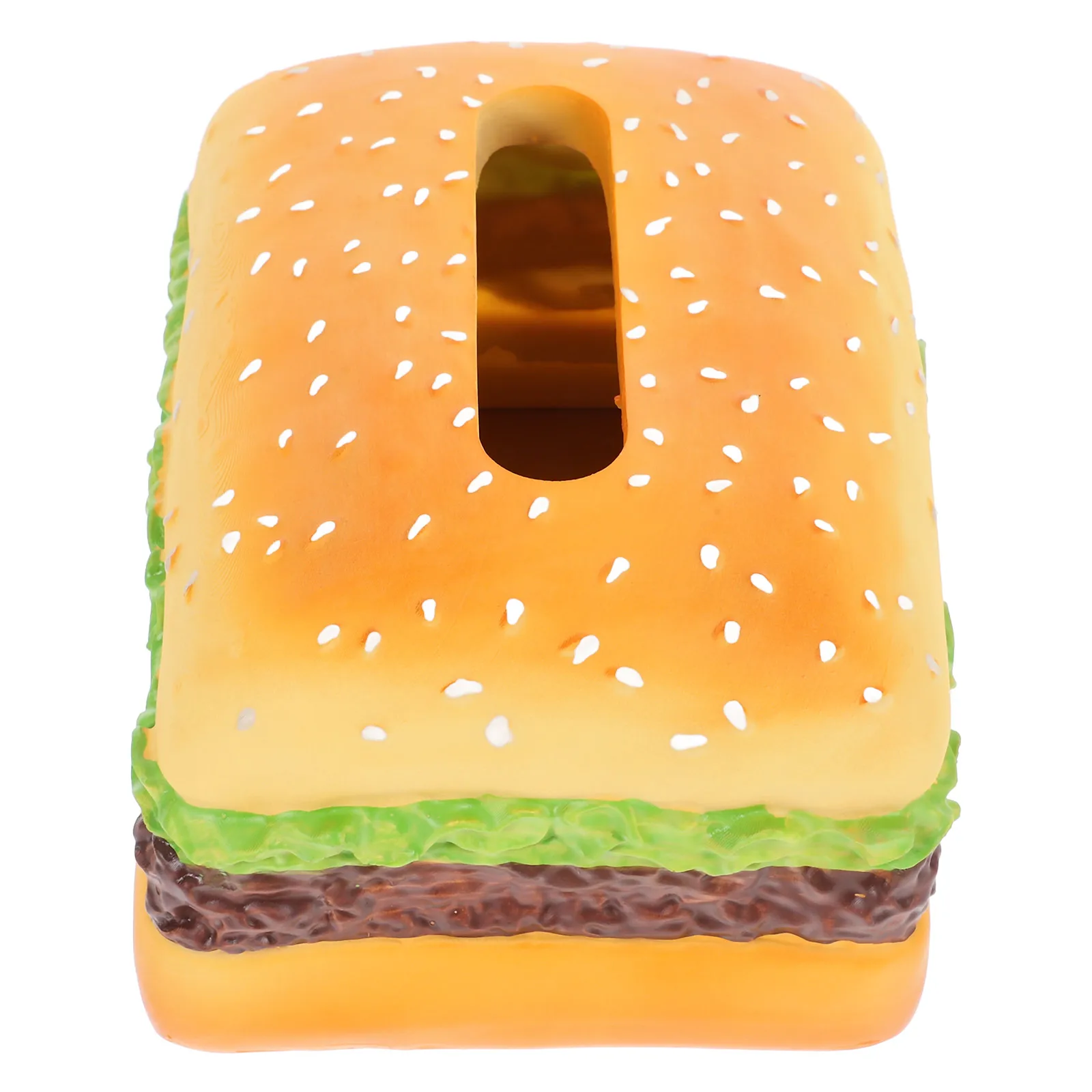 

Resin Tissue Box Cover Hamburger Style Napkin Holder for Dorm Bathroom Desk Car Nightstand Outdoor Tent Dining Table