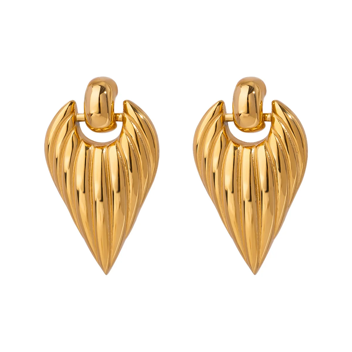 

Stainless Steel PVD 18K Gold Plated Tarnish Waterproof Hearts Earrings For Woman Jewelry Wholesale INS