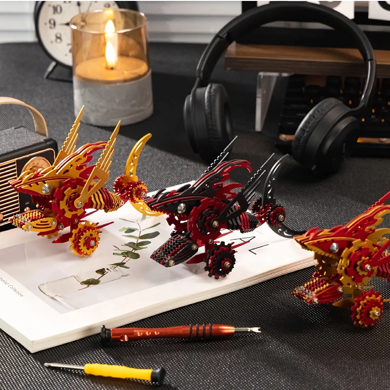 MOKR サメ Ju Chi Sha 3D メタルパズルおもちゃとプレゼント DIY ジグソー手作りモデル クリスマス新年の誕生日ギフト