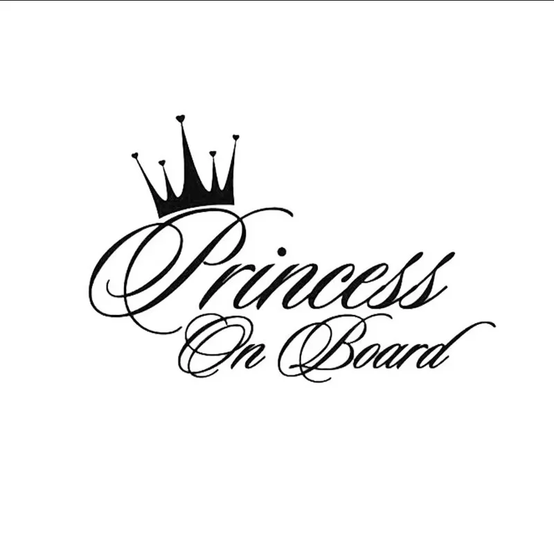 

16 * 10.4cm Princess Crown exquisite letter design window bumper motorcycle accessories decorative vinyl car stickers