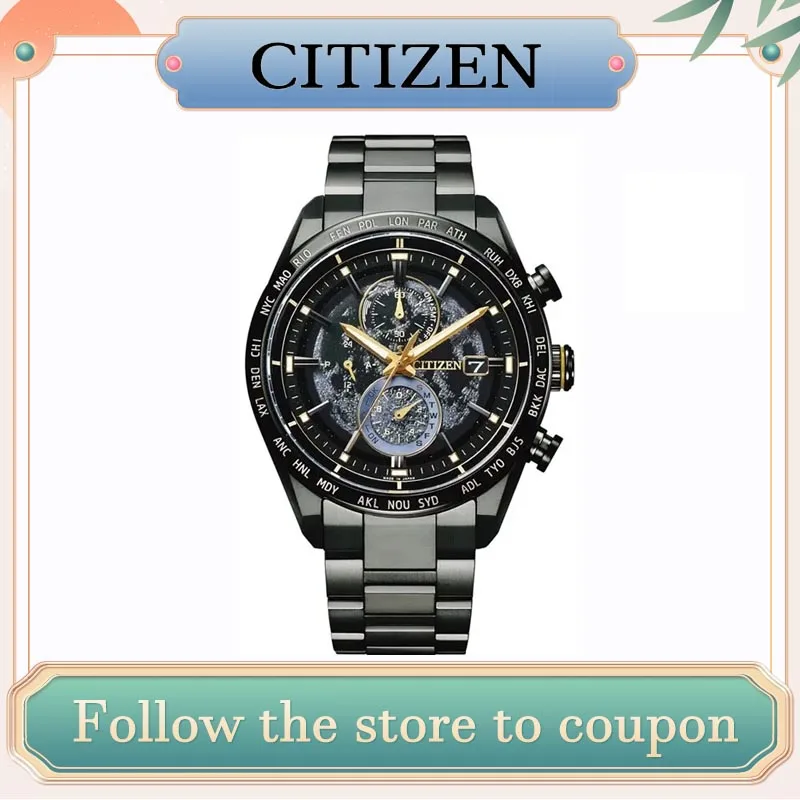 Citizen Back of The Moon Men's Watch Luxury Stainless Steel Quartz Watch Calendar Luminous Clock Men's Business Casual Watch