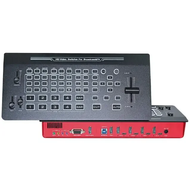HDS7308 4-Channel HD MI Video Mixer USB3.0 Stream T-Bar HD Device for Live Streaming Equipment