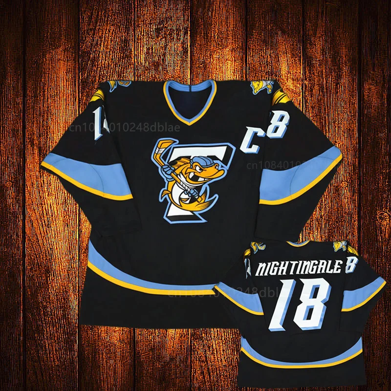 Benutzer definierte Vintage Toledo Walleye Jared Nachtigall Stickerei genäht Hockey Trikot Jugend Kinder Erwachsene jede Größe und Name 72