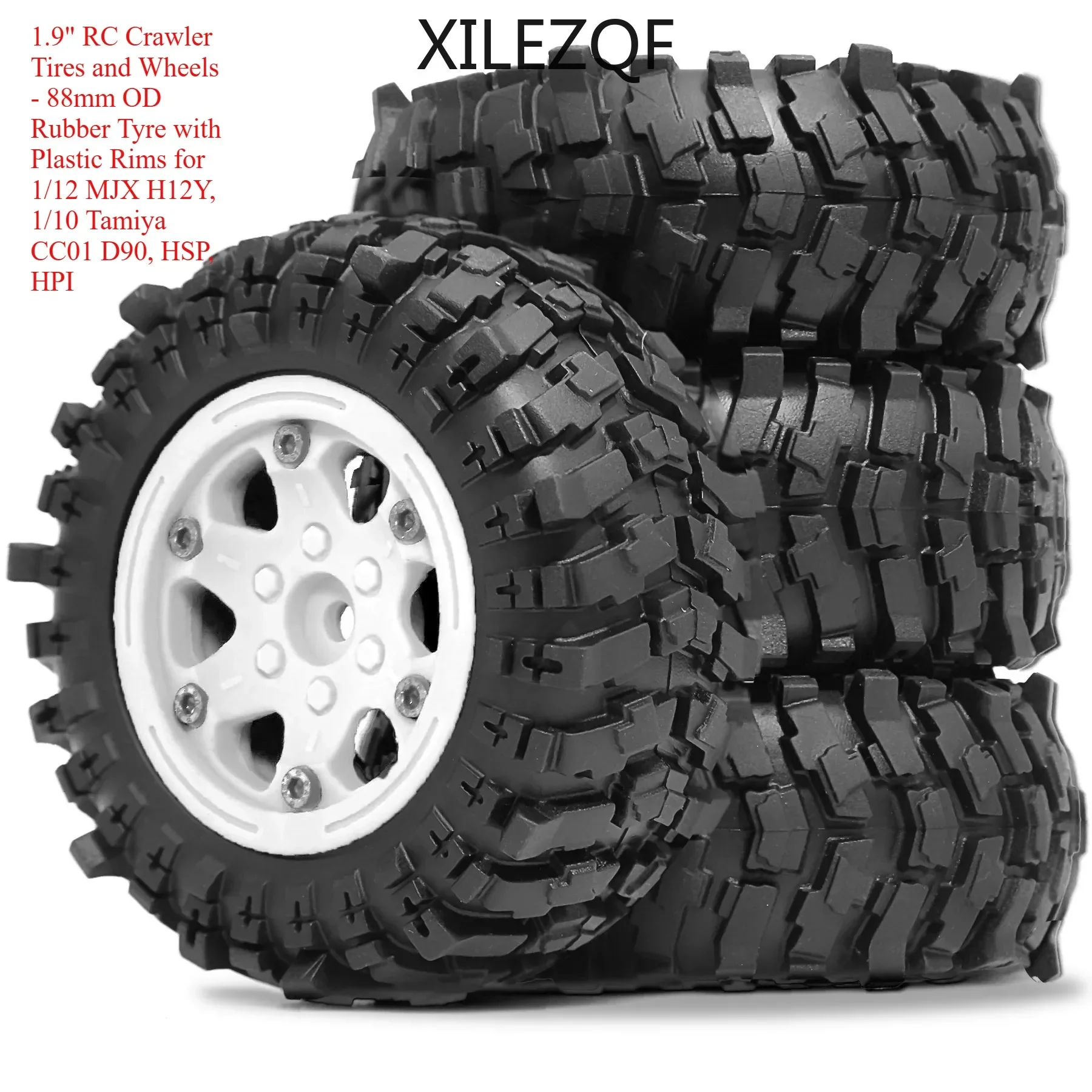

2.8" MT RC Tires with 12mm/14mm Hex Adapter 1/10 RC Truck Tires for Arrma Big Rock Granite VORTEKS 3S Traxxas Rustler