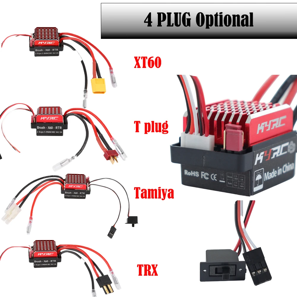

NEEBRC 550 Brushed Motor 12/21/29/35/55T 60A ESC 360A Speed Controller 6V/2A for 1/10 RC Car Crawler Monster Traxxas Wltoys HSP
