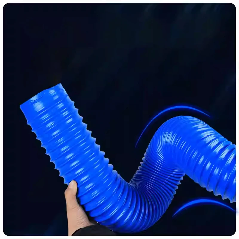 1Meter 30-100mm Industrial Dust Suction Pipe Blue PVC Plastic Flexible Hose Dust Removal Pipe Soft Connector Corrugated Pipe