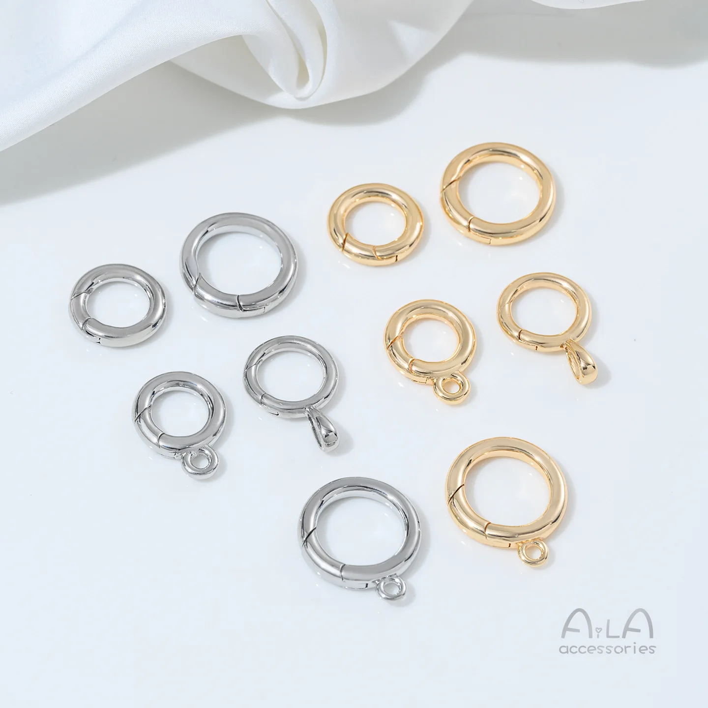 14K Gold Multi-purpose Round Spring Buckle Bracelet Connecting Buckle Handmade DIY Ending Lobster Buckle Jewelry Accessories