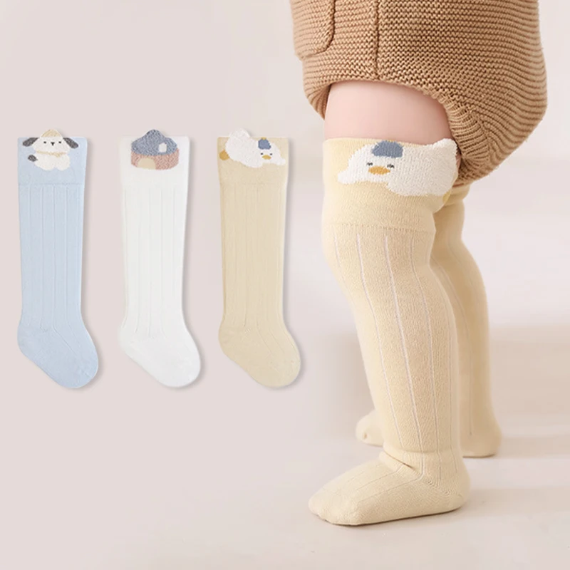 3 Pairs Baby Stockings Warm  Long Tube Kids Socks Cute Cartoon Newborn High Knee Socks For Boys And Girls