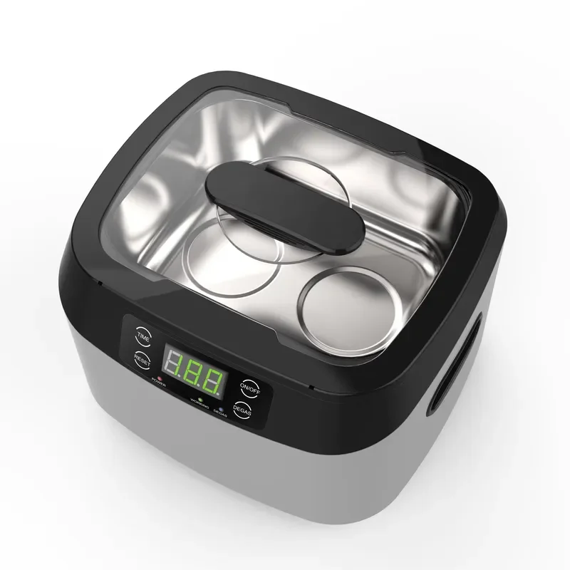 1200ml Ultrasonic Cleaner Digital Timer Stainless Steel Tank for Jewelry Watch Glasses Salon Tools Grey ABS Body High