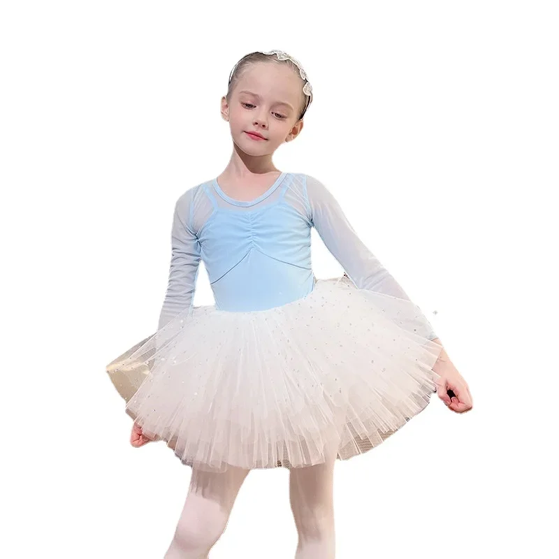 Costume de Ballet classique professionnel du lac des cygnes pour enfants, justaucorps de gymnastique pour filles, Costumes de danse de ballerine, tenue de jupe Tutu