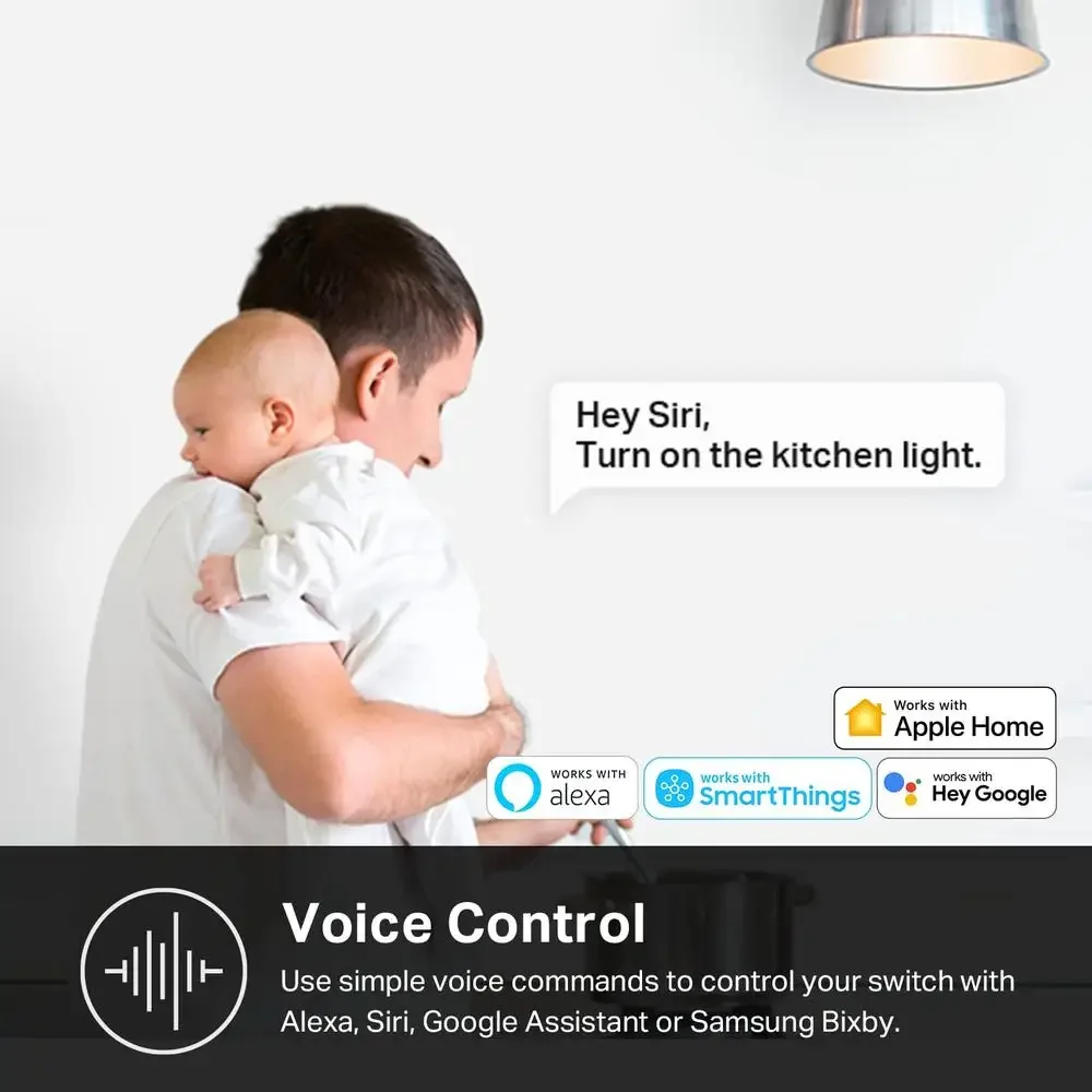 Apple HomeKit Smart Dimmer Switch Siri Alexa Control Easy Installation Timer Function Neutral Wire Required 2.4GHz Wi-Fi