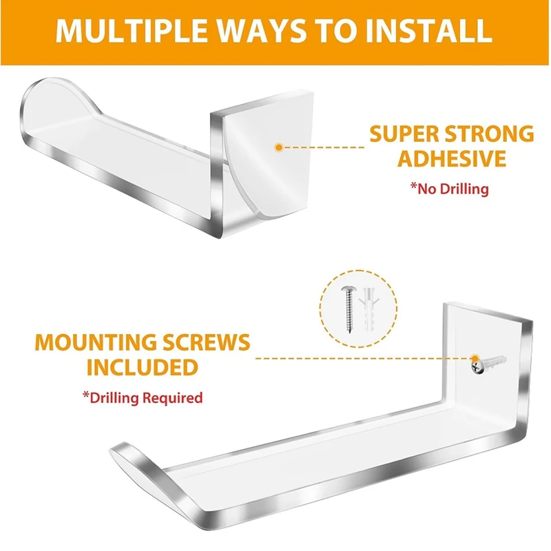 6 قطع حامل القبعة حامل القبعة الاكريليك الشفاف المنظم عقد ل رف القبعات الجداري شماعات القبعة للباب