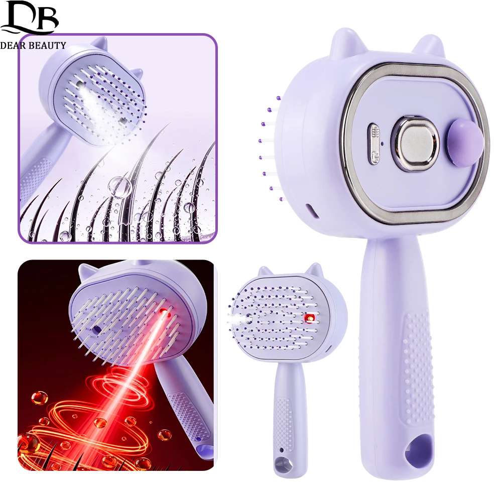 Electric Mist Spray Hair Comb Reduce Frizz Anti-Static Red Light Scalp Massage Comb Head Massager Brush Hair Oil Applicator
