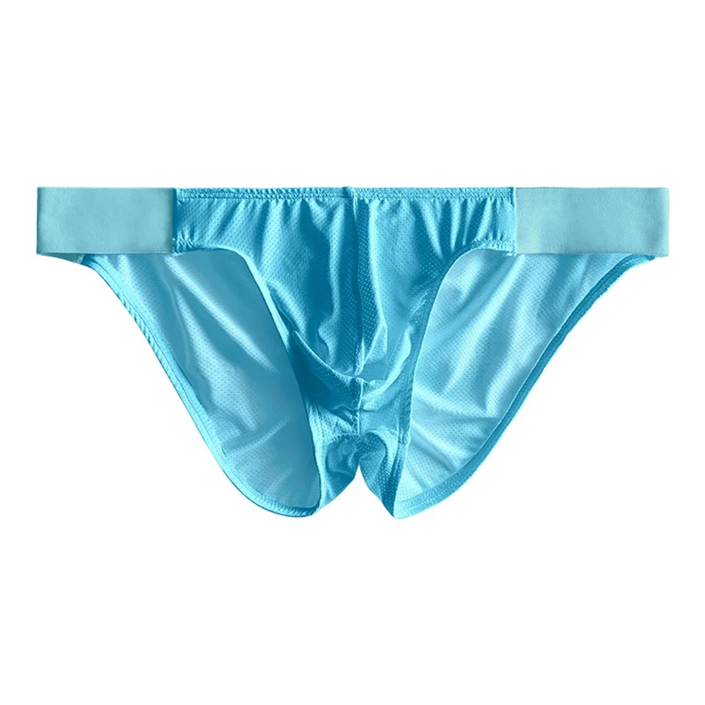

Mens Ice Silk Solid Color Briefs Mesh Sexy Lingerie Seamless Underwear Elasticity Basic Simple Comfortable Classic Soft Panties