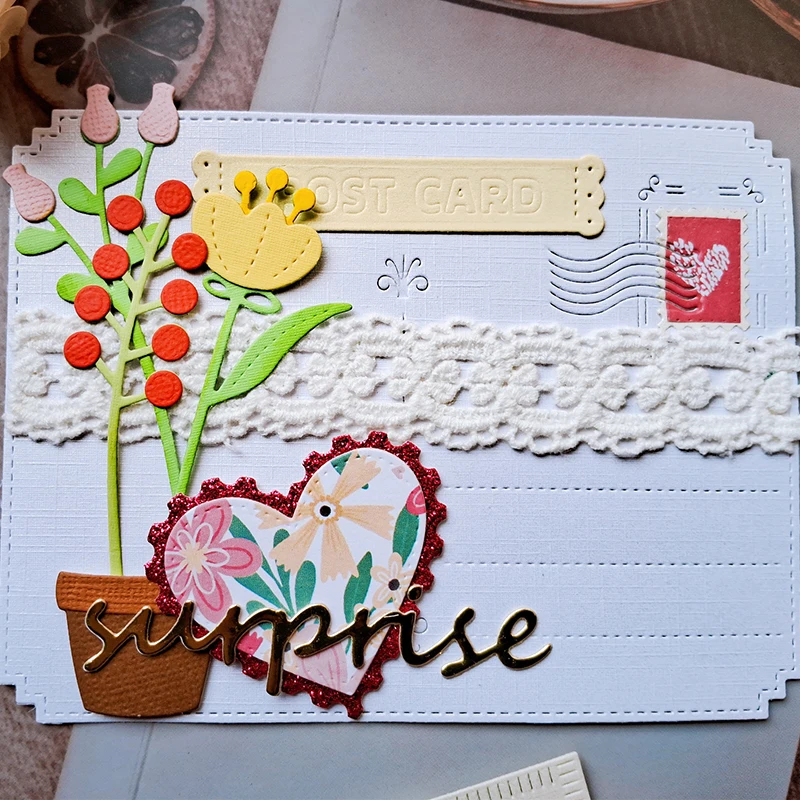 

Panalisacraft Post Card Letters Metal Cutting Dies Stencils for DIY Scrapbooking/album Decorative Embossing DIY Paper Cards
